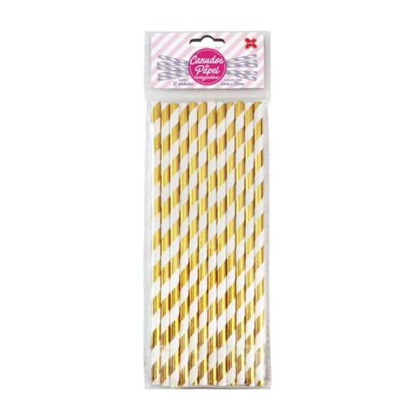 CANUDO-PAPEL-6X200MM-LIST-OURO-MET-12UN