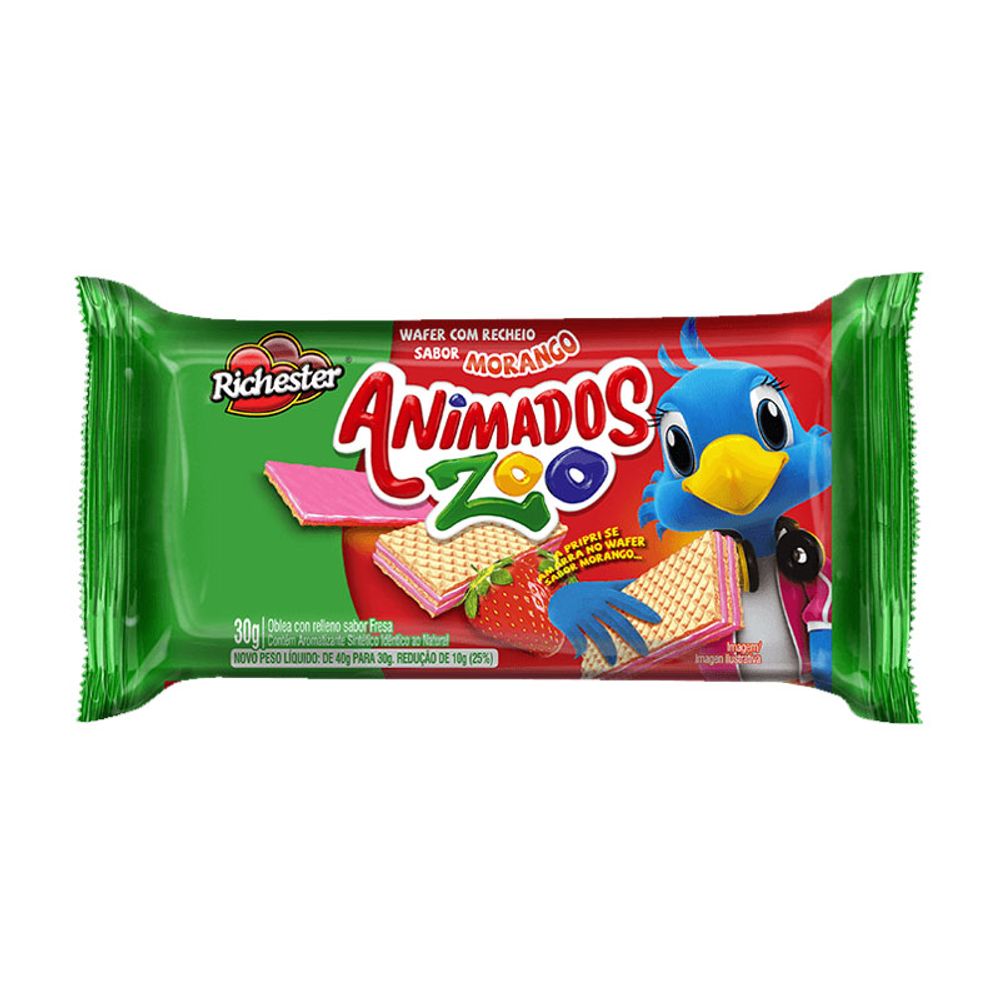 BISC-WAFER-RICH-ANIM-30G-MORANGO