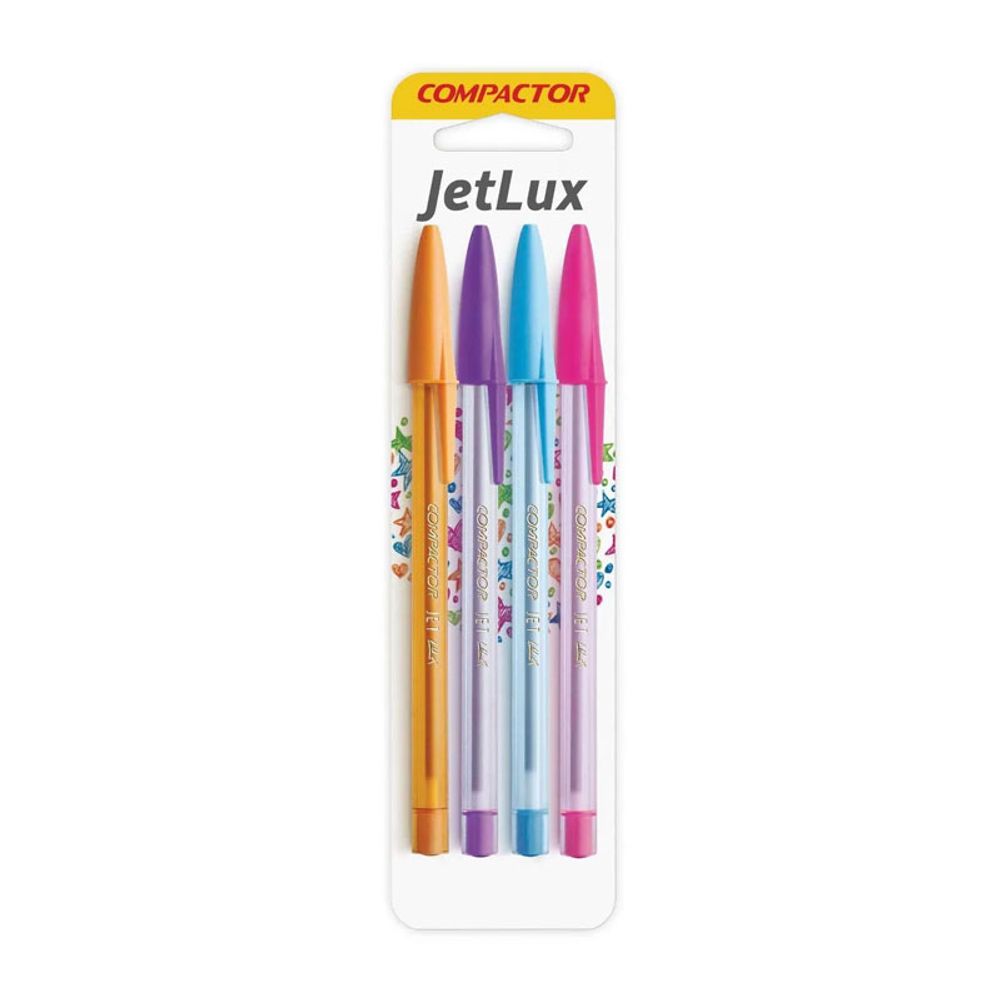 CANETA-ESFER-COR-JET-LUX-COMPAC-BL-1X4UN