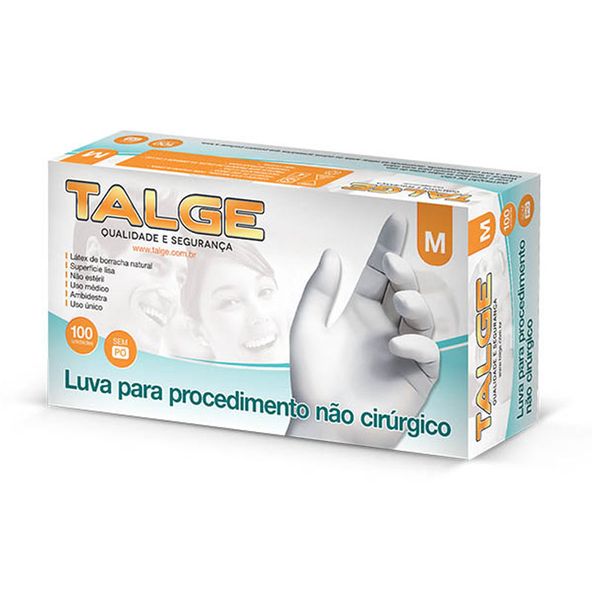 LUVA-DESCART-TALGE-LATEX-M-100UN-SEM-PO