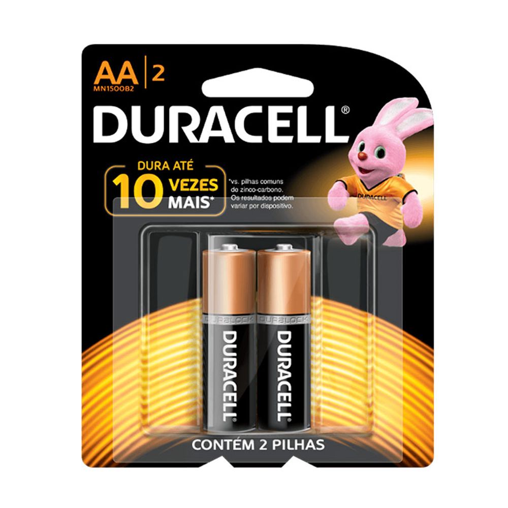 Pilha Alcalina Duracell Pequena Aa 2un Azul Atacarejo