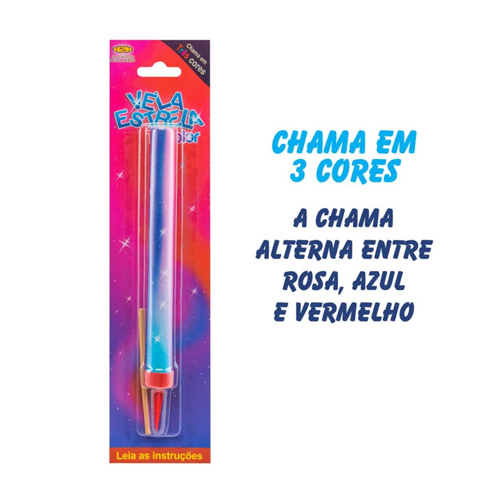 VELA-ESTRELA-MB-TRICOLOR-15CM