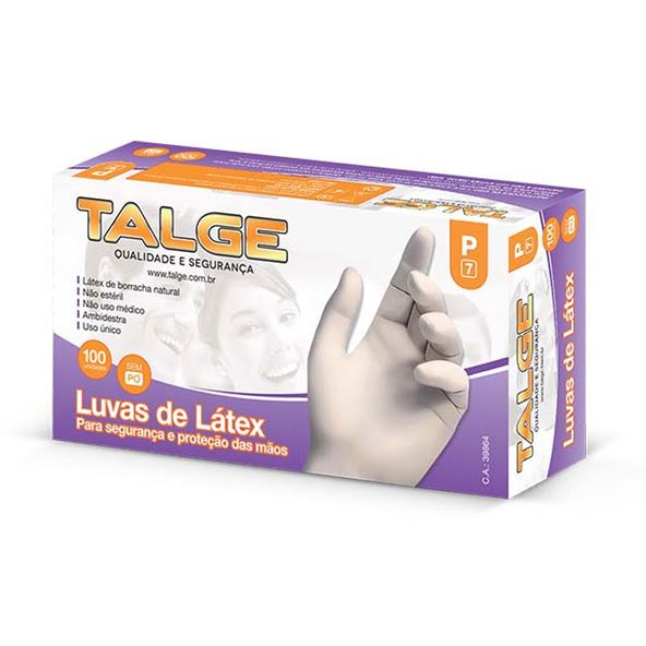 LUVA-DESCART-TALGE-LATEX-P-100UN-SEM-PO