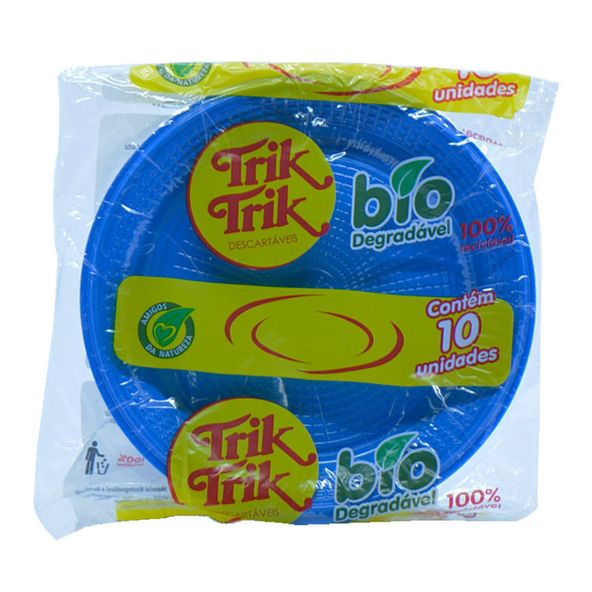 PRATO-BIODEGRAD-TRIK-18CM-AZ-10UN