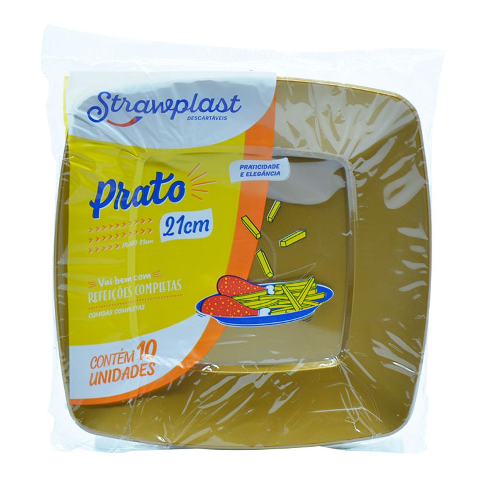 PRATO-QUADRAD-STRAW-DOURADO-21CM