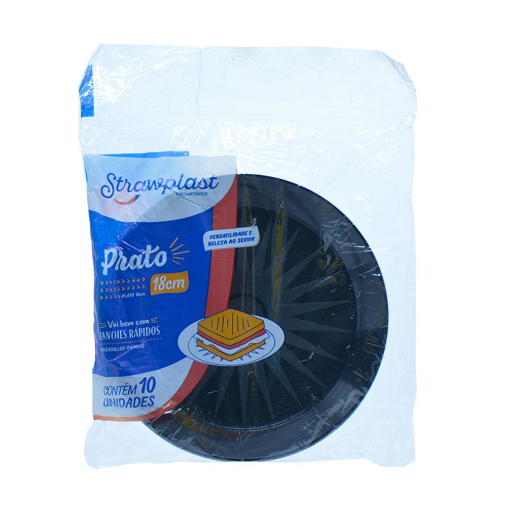 PRATO-REDOND-STRAW-PRETO-18CM