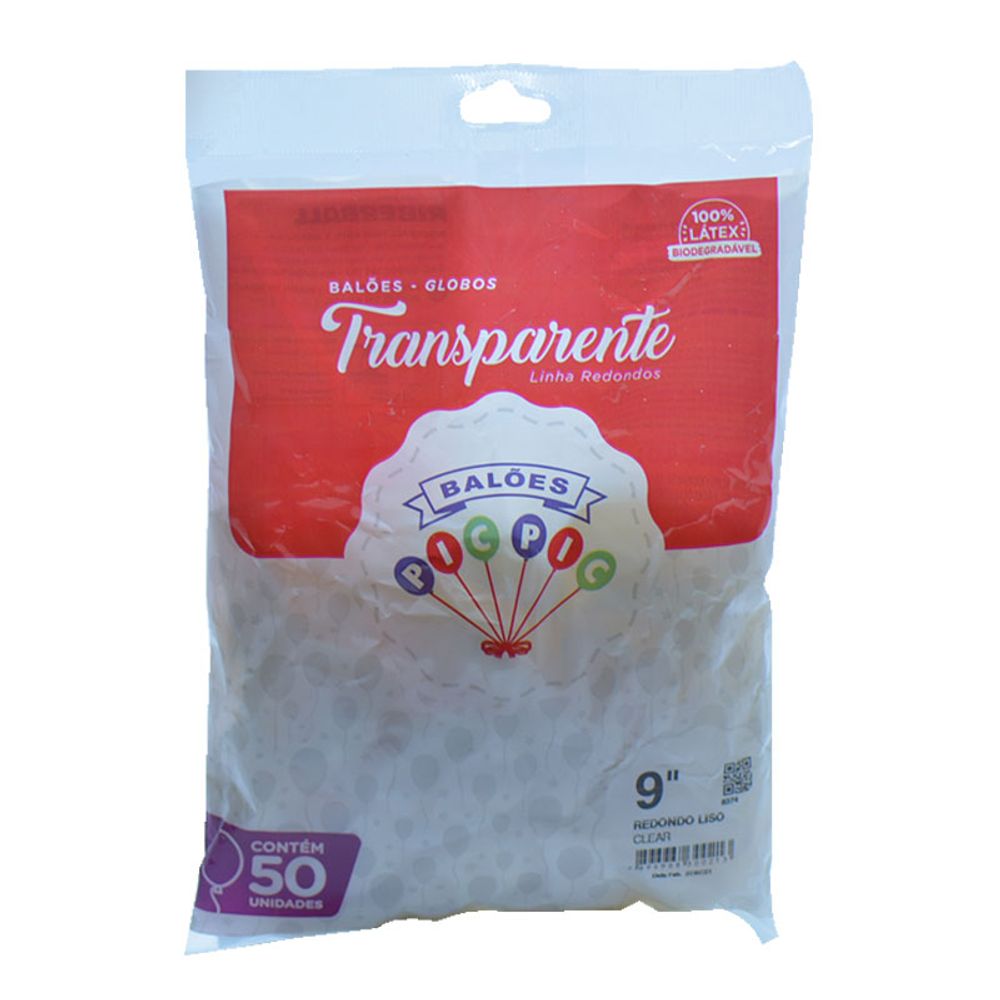 BALAO-PIC-PIC-9-RED-CLEAR-LISO-50UN