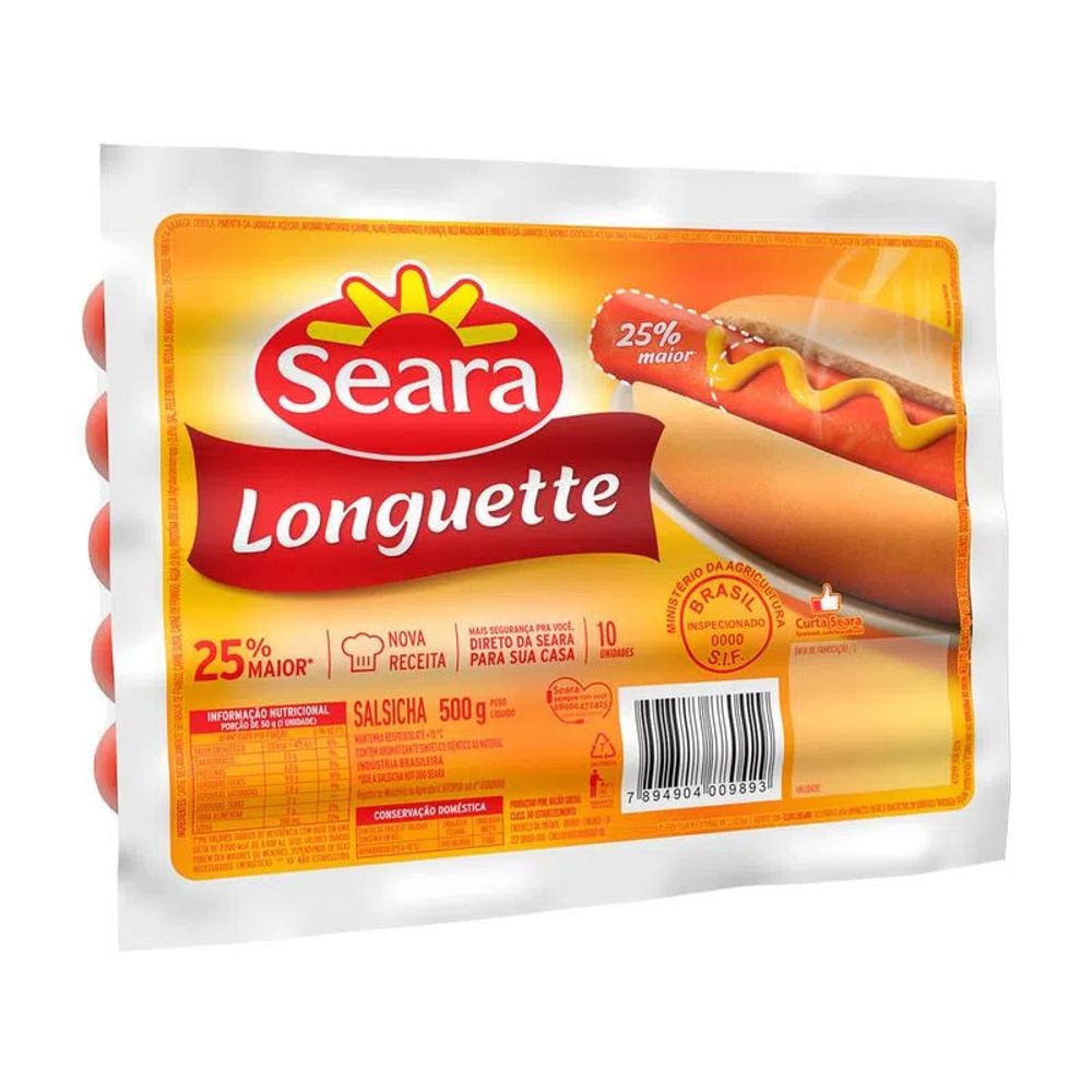 SALSICHA-LONGUETTE-SEARA-500G