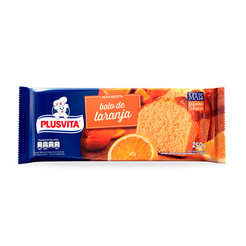 Bolo Plusvita 250g Laranja