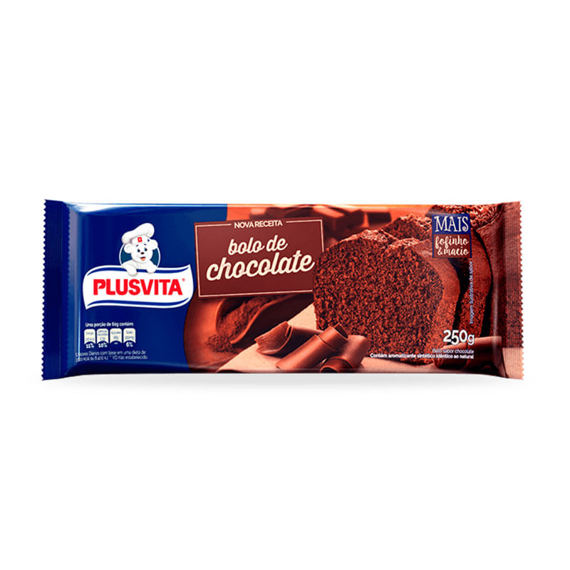Bolo Plusvita 250g Chocolate