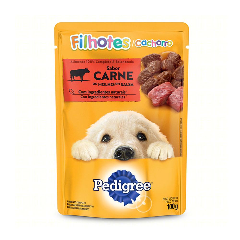 RACAO-PEDIGREE-SH-FILHOTE-CARNE-100G