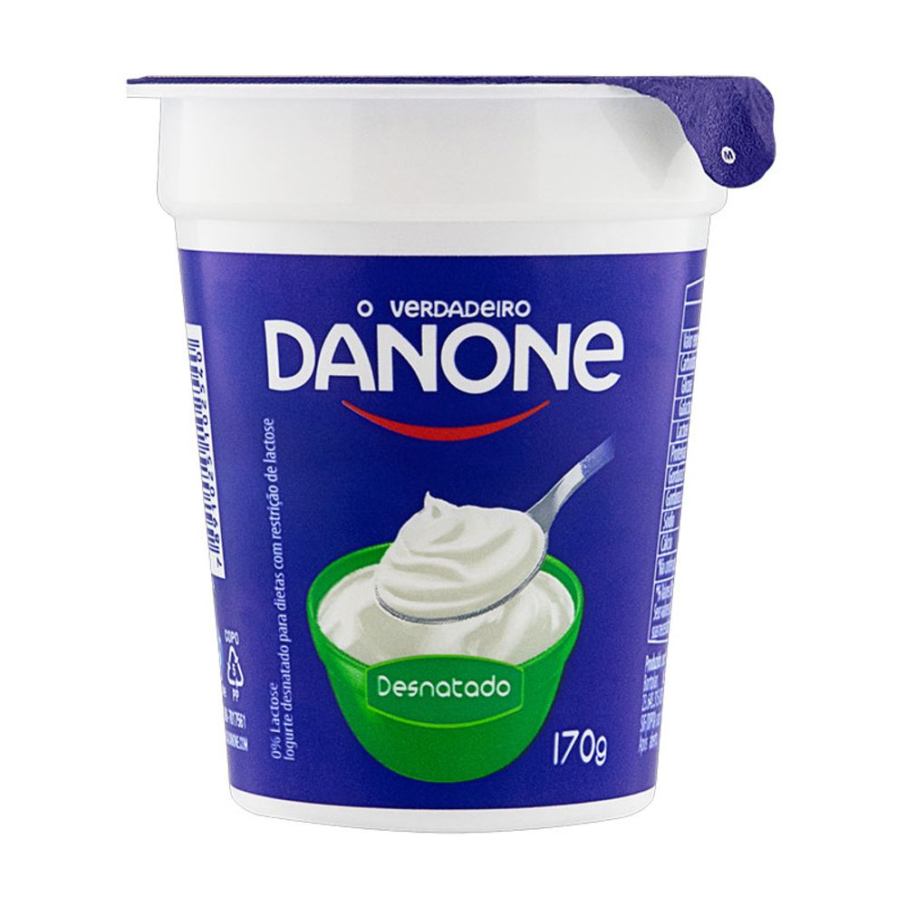 Iogurte Natural Desnatado Danone 170g - Azul Atacarejo