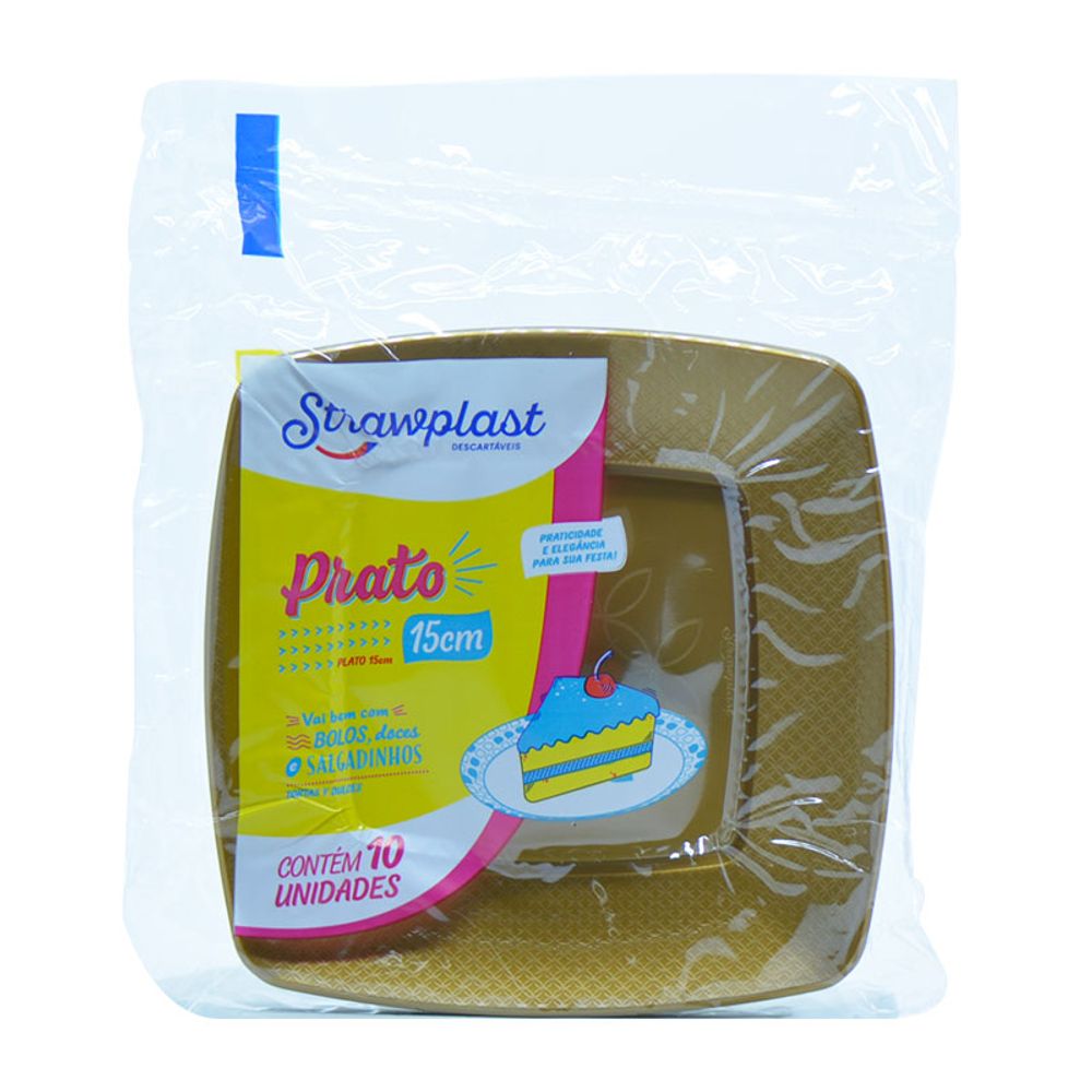 PRATO-QUADRAD-STRAW-DOURADO-15CM