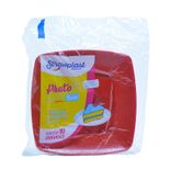 PRATO-QUADRAD-STRAW-VERMELHO-15CM
