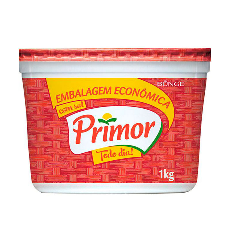 Margarina com Sal Primor Pote 1Kg Embalagem Econômica