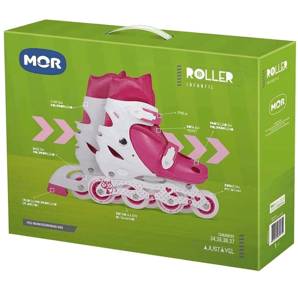 Kit-Patins-Mor-Roller-Rosa-M--T-34-37-1un--
