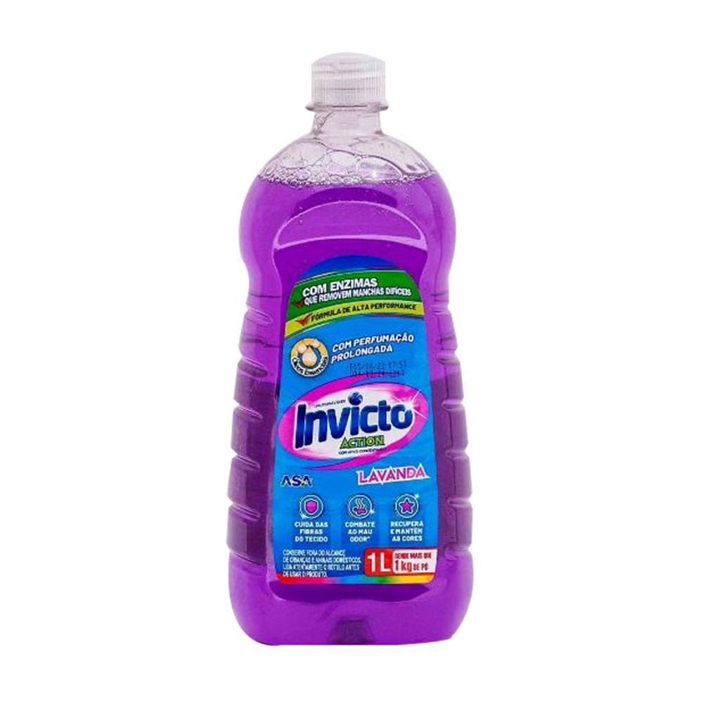 Lava Roupas Líquido Lavanda Invicto 1L - Azul Atacarejo