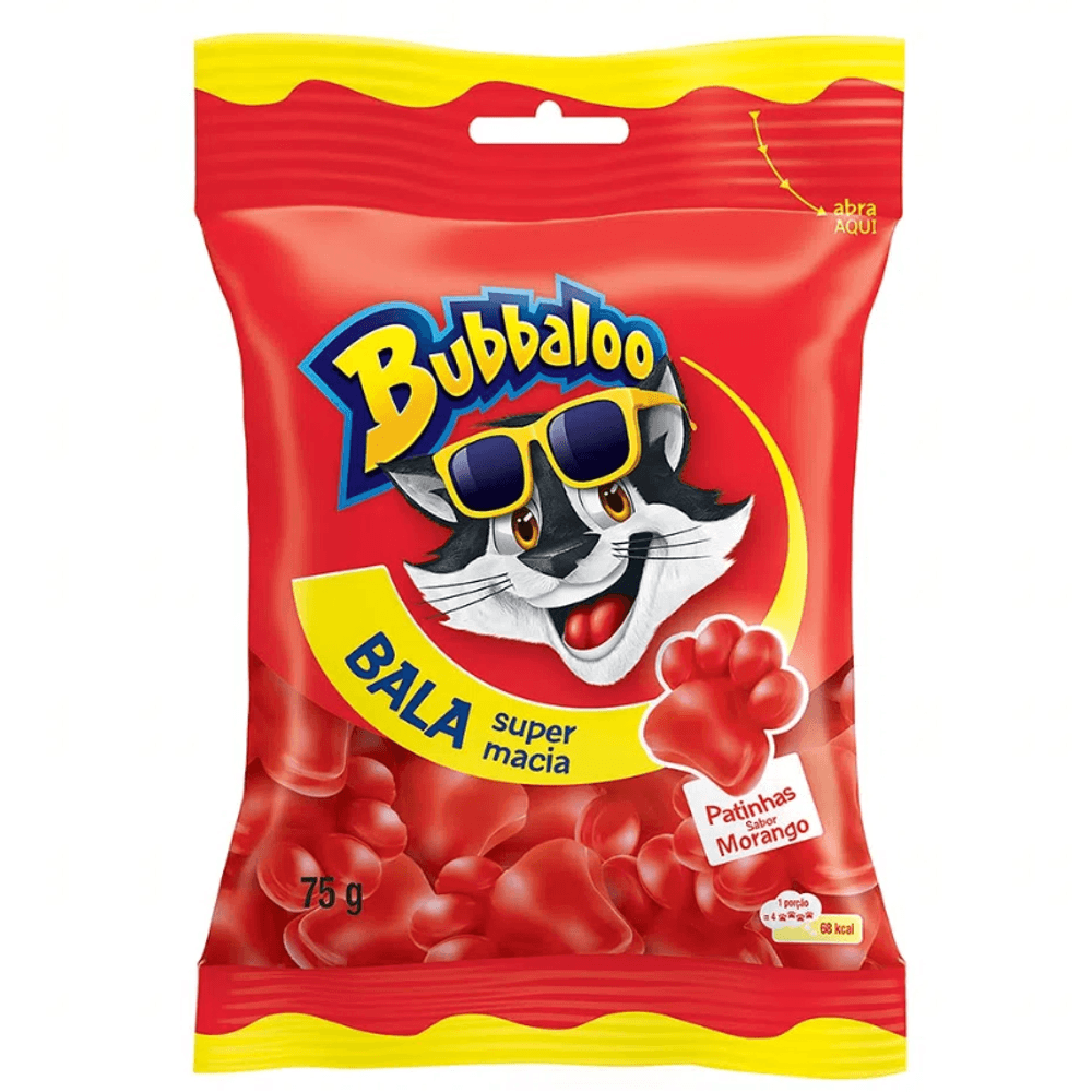 Bala-Bubbaloo-Patinhas-Super-Macia-Morango-75g