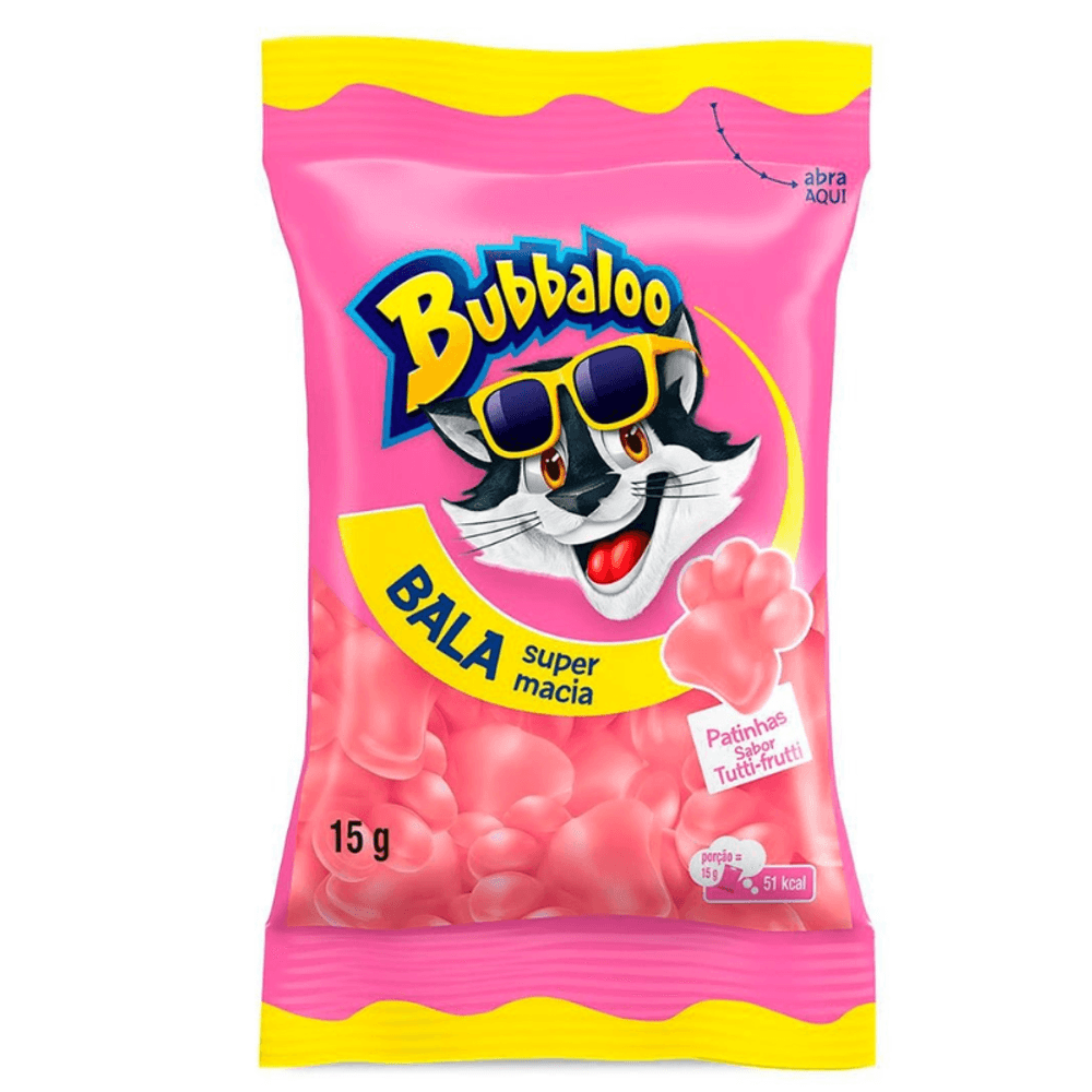 Bala-Bubbaloo-Patinhas-Sabor-Tutti-Frutti-15G