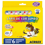 Lapis-de-Cor-Jumbo-06-Cores-Redondo-com-Apontador-Acrilex