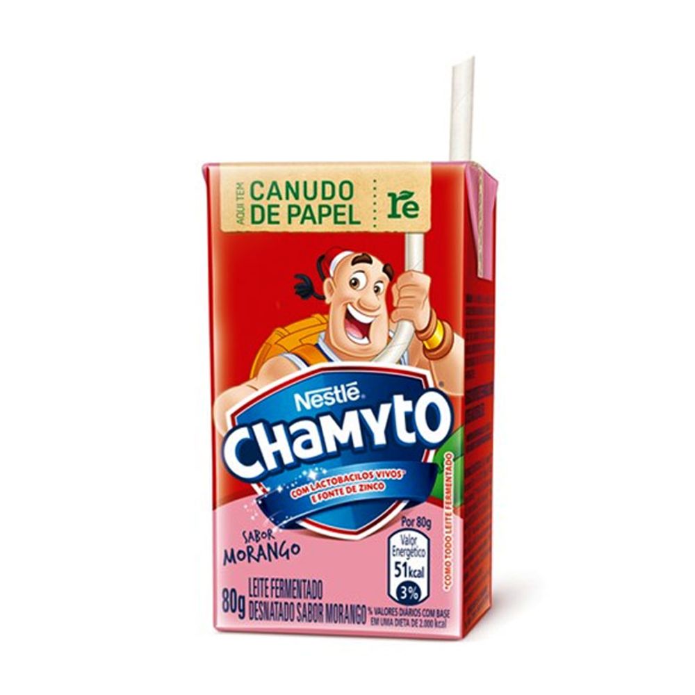 Chamyto Leite Fermentado Morango 80g - Azul Atacarejo
