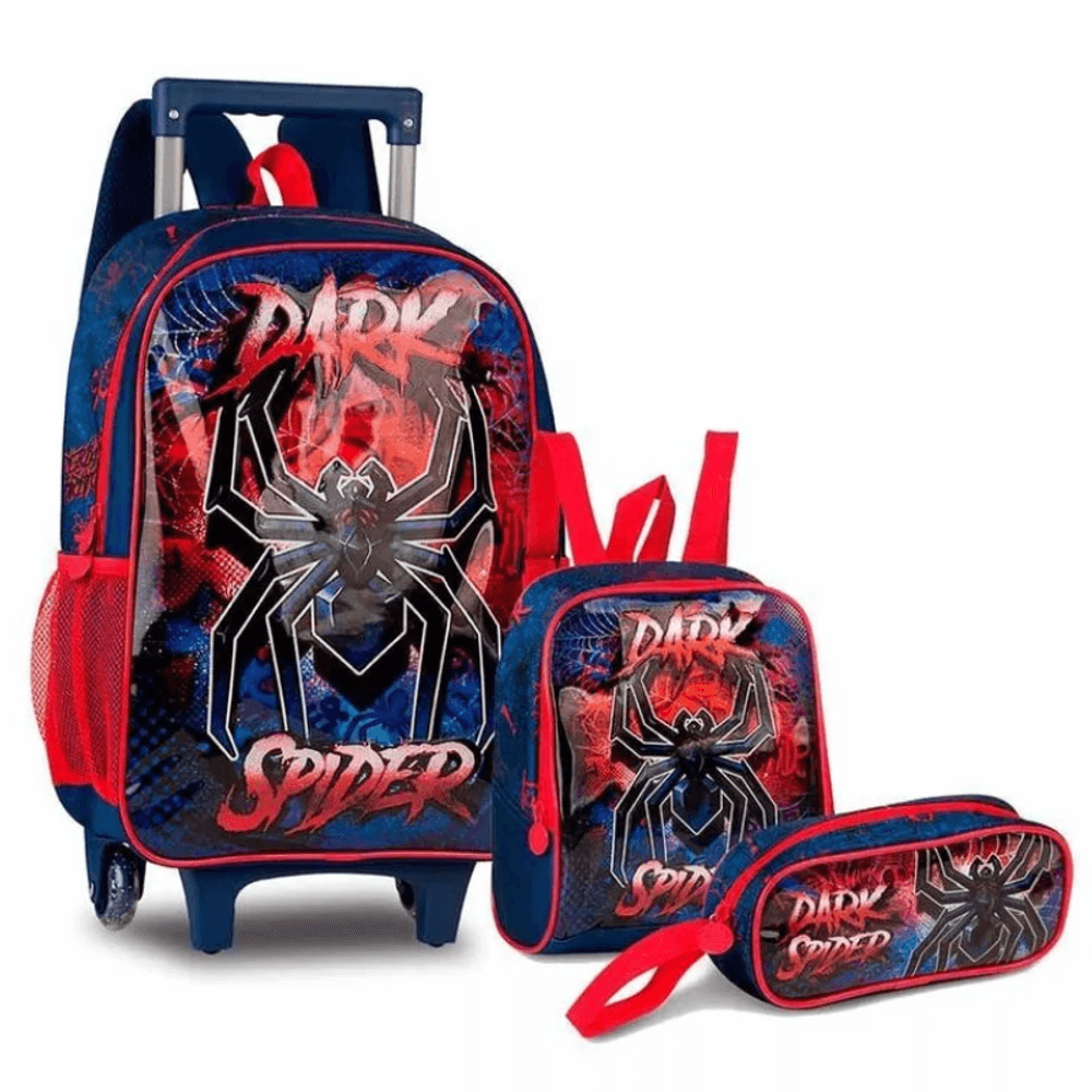 Kit-Dark-Spider-Mochila-Lancheira-E-Estojo