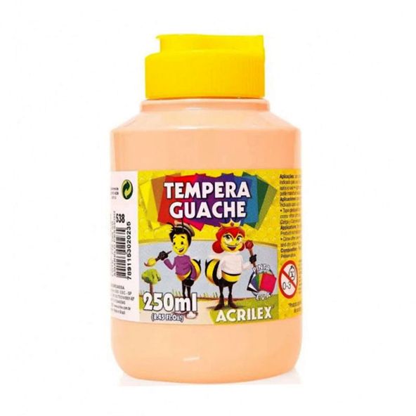 Tinta Guache Acrilex Amarelo Pele 250ml - Azul Atacarejo