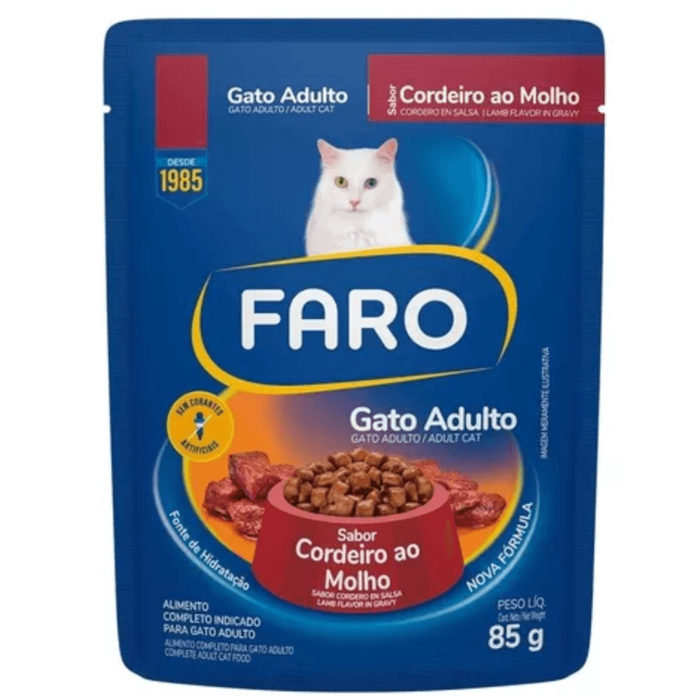 Racao-Faro-Gatos-Adultos-Cordeiro-ao-Molho-Sache-85g
