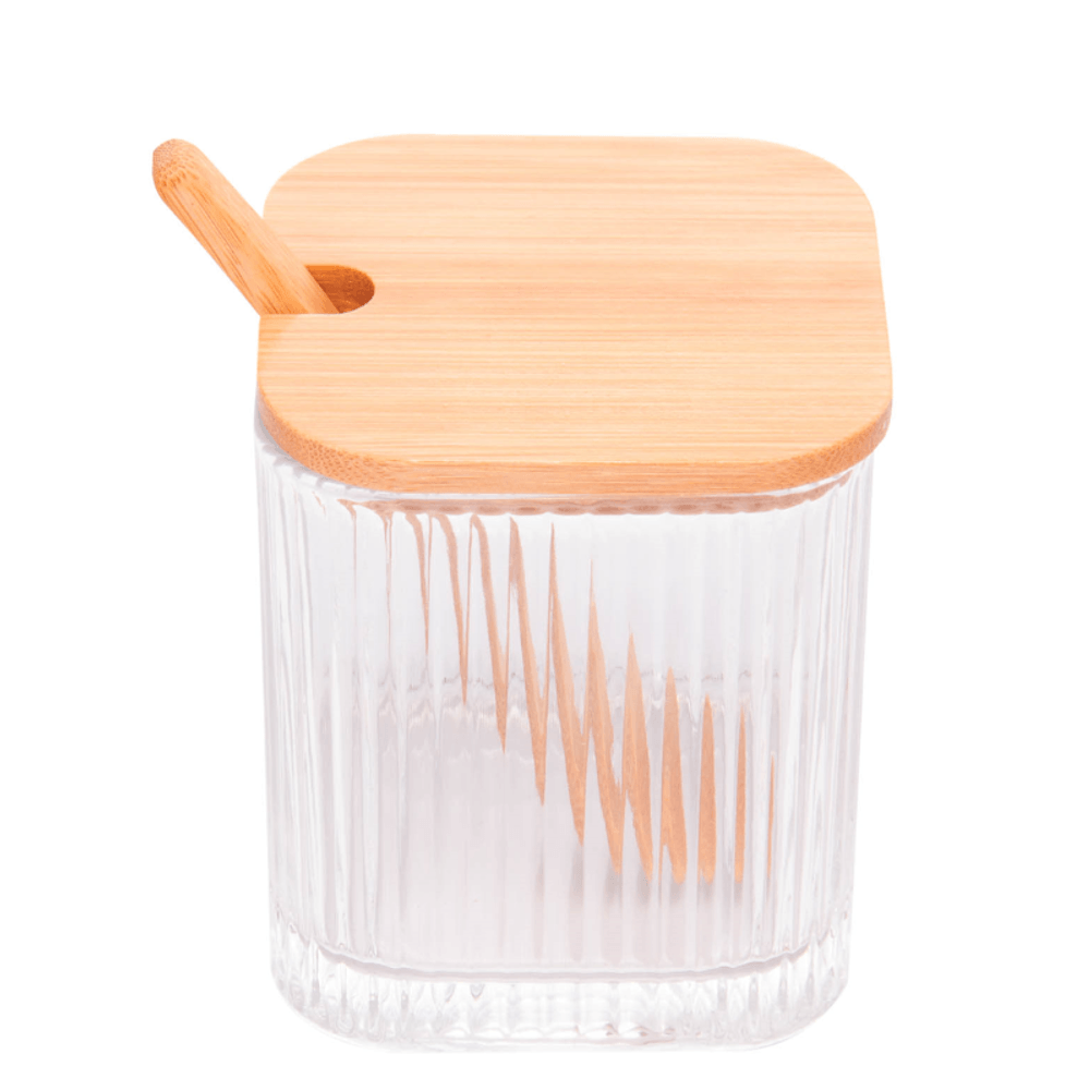 Pote-de-Vidro-com-Colher-e-Tampa-de-Bambu-8x8x95cm