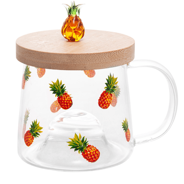 Caneca-Abacaxi-de-Vidro-com-Pires-de-Bambu-350ml