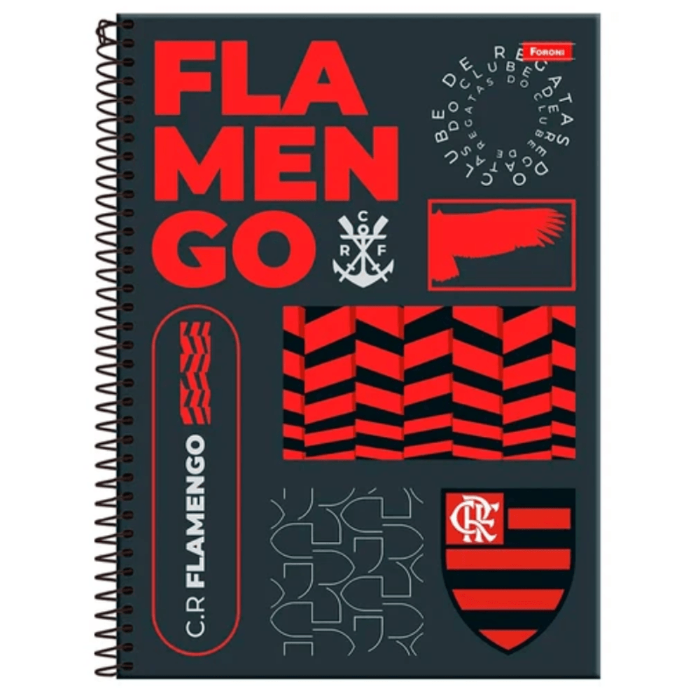 Caderno-Universitario-Capa-Dura-Flamengo-12-Materias-192-folhas-Foroni